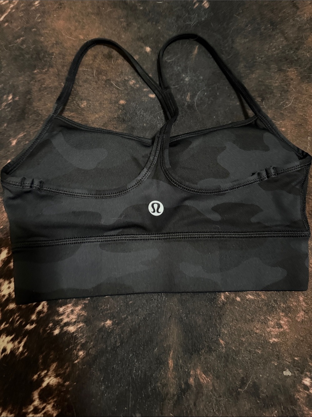 lululemon athletica Black Camo Light-Support Strappy Sports Bra